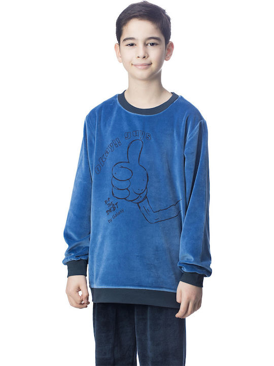 Galaxy Pijama pentru copii De iarnă Catifelată Albastru