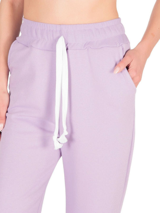 Silia D Hohe Taille Jogginghose Jogger Lila