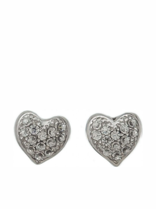 Papadopoulos Gold Earrings made of White Gold with Stones