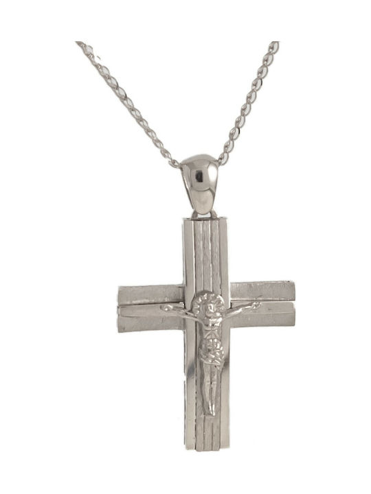 Papadopoulos Gold Men's White Gold Cross 14K