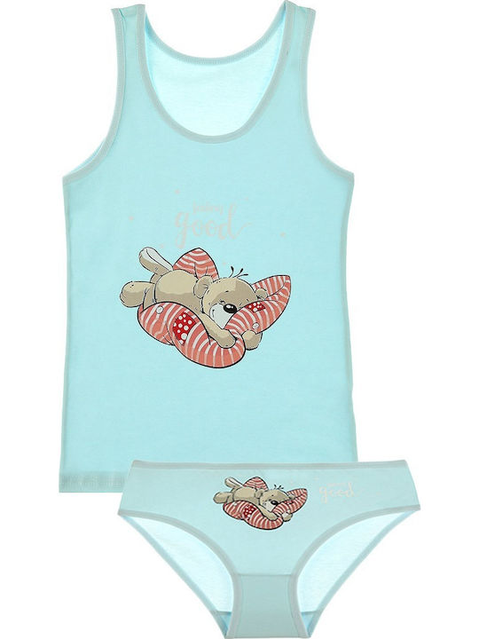 Donella Kinder-Set Slip mit Unterhemd Blue 2Stück