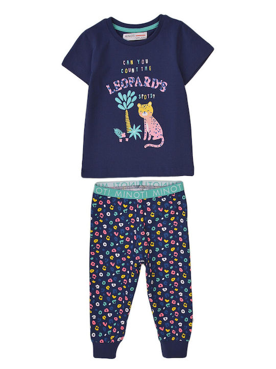 Minoti Kids Pajamas Summer Cotton Blue