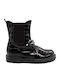 Anatomical Leather Kids Boots with Zipper Black