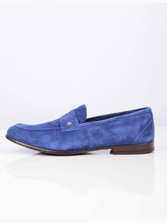 Wildleder Herren Mokassins in Blau Farbe