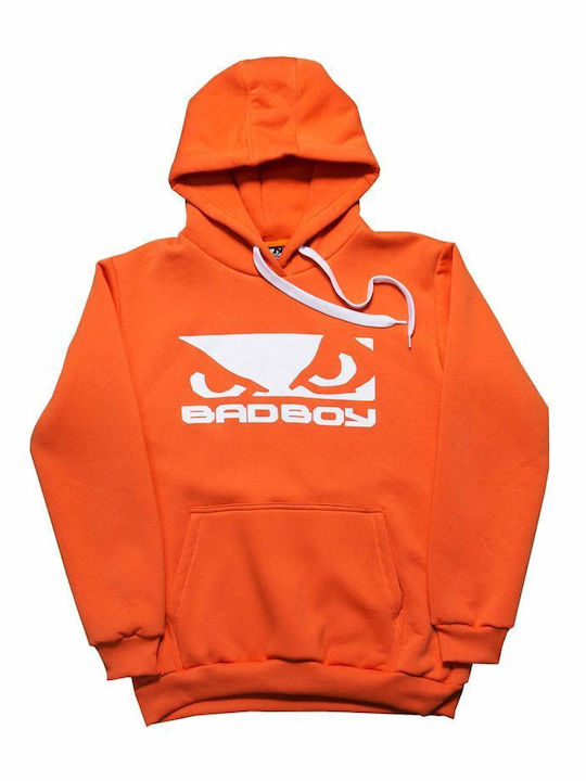 Bad Boy Herren Sweatshirt mit Kapuze und Taschen Orange