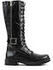 Chacal Leather Women's Boots with Zipper / Laces Black