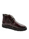 Stiefeletten Damen aus Lackleder Burgundisch