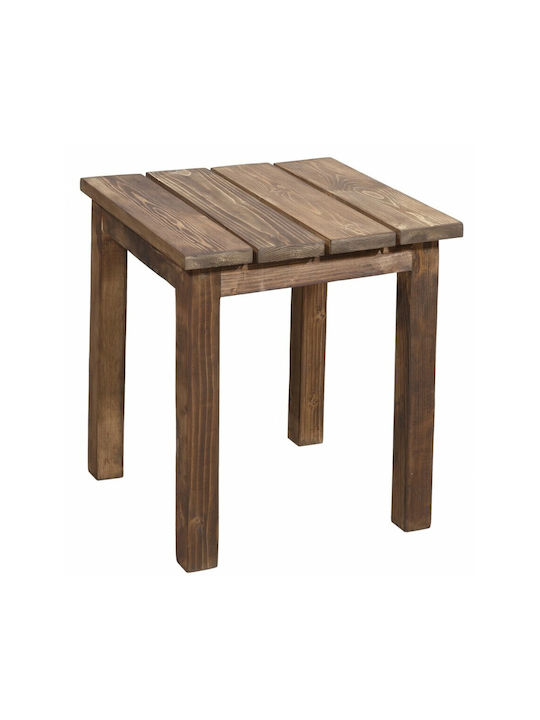 Square Solid Wood Side Table Brown L40xW40xH40cm