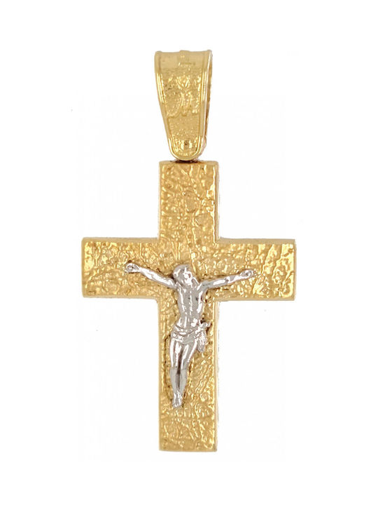 Mertzios.gr Gold Cross 14K with the Crucified