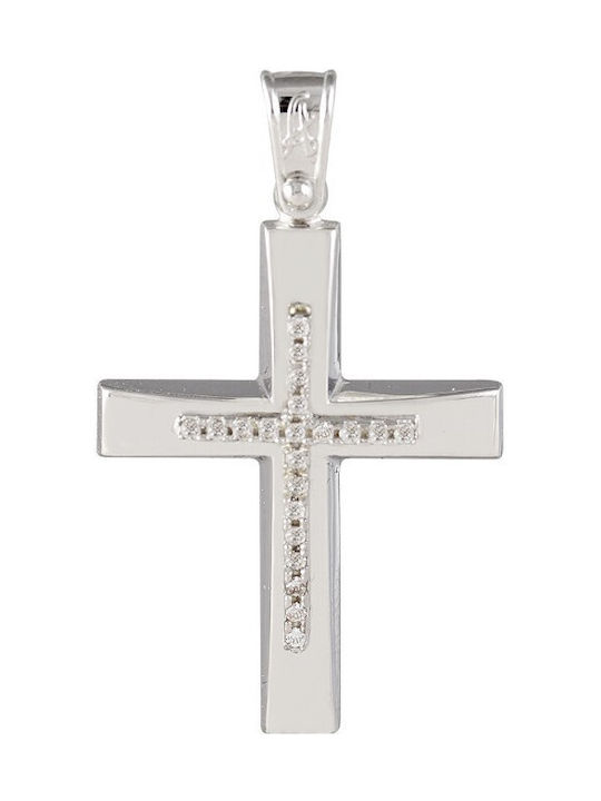 Damen Weißgold Kreuz 14K