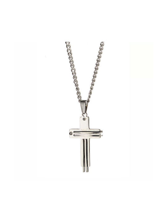 Amor Amor Cross from Steel with Chain
