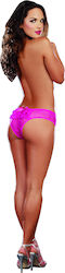 Dreamgirl Women's Sexy String Car with Lace Pink