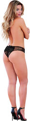 Dreamgirl Women's Sexy String Car with Lace Black