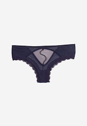 CottonHill Γυναικείο Sexy Slip με Πέρλες Μπλε