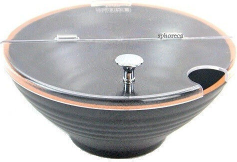 Leone Servierschüssel Rund aus Melamin Schwarz mit Durchmesser 23cm