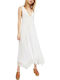 Sommer Midi Damenkleid Weiß