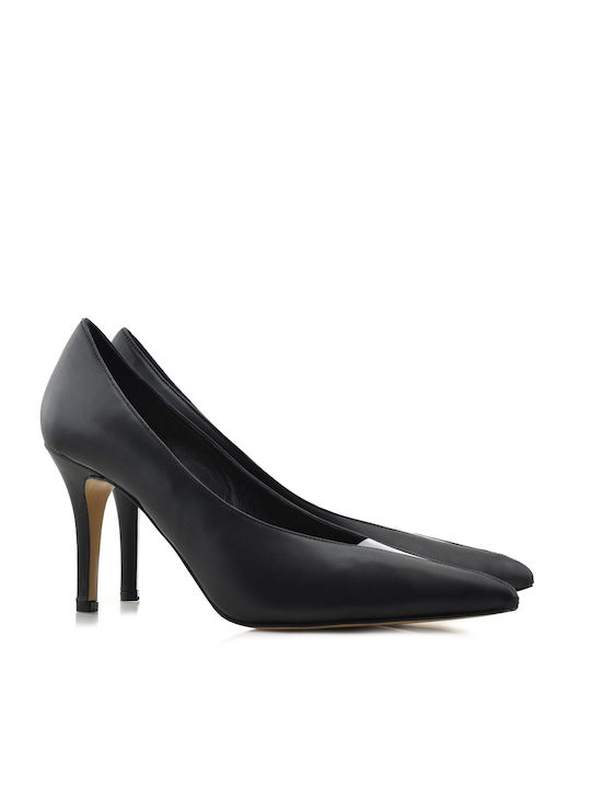 Aris Tsoubos Leather Pointed Toe Black Heels