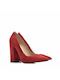 Aris Tsoubos Suede Red High Heels