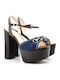 Stoff Sandalen Blau