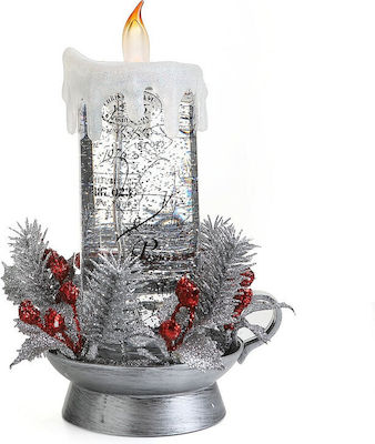 Διακοσμητικο Christmas Silver Battery Candle