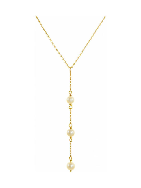 Kritsimis Seek Necklace from Gold 14K with Pearls