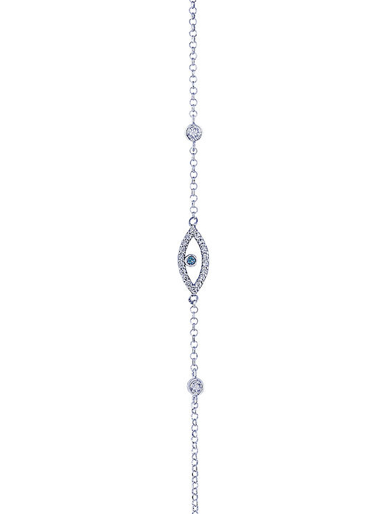 JewelStories Bracelet Chain with design Eye made of Silver with Zircon