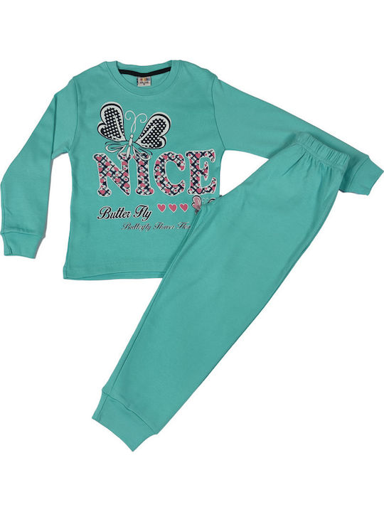 Bonito Kinder Schlafanzug Winterlich Aqua Nice Butterfly