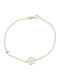 Polytimo Damenträgerarmband mit Blumenmuster aus 9K Gold mit Perlen 18cm