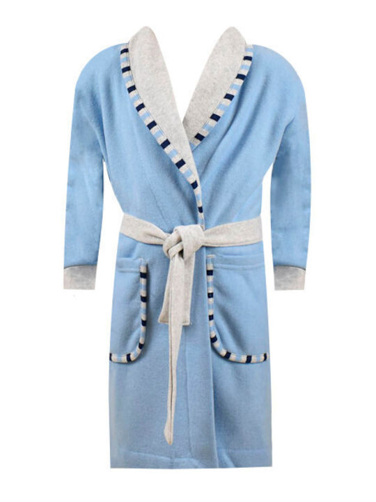 Gary Kids Robe Winter Fleece Light Blue