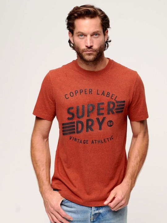 Superdry Ovin Copper Label Workwear Herren T-Shirt Kurzarm Orange