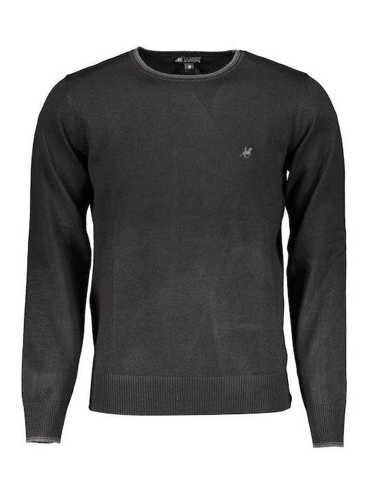 U.S.Grand Polo Club Men's Long Sleeve Sweater BLACK