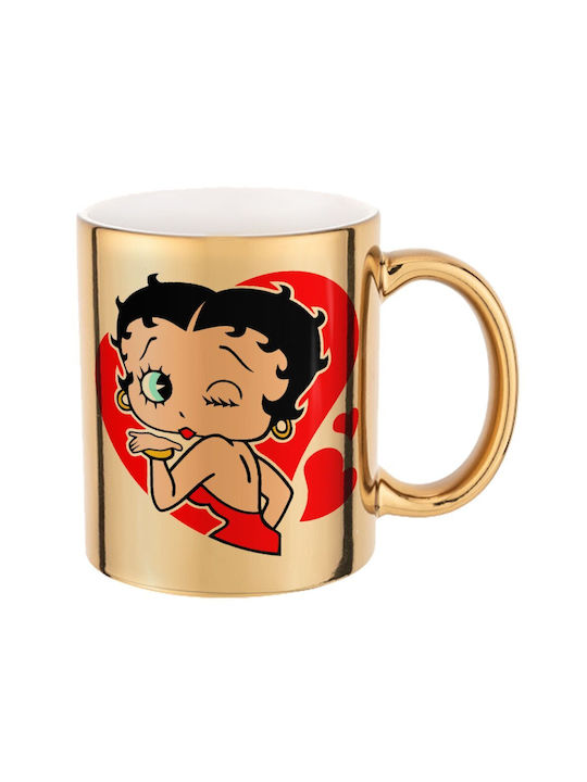 Koupakoupa Betty Boop Κούπα Κεραμική Χρυσή 330ml