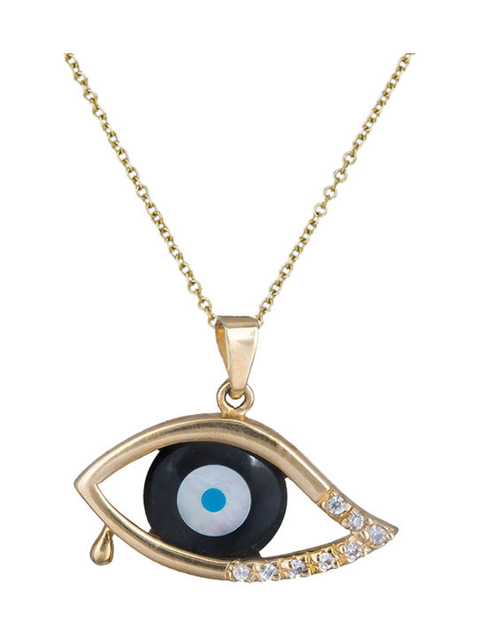 Halskette Auge aus Gold 14K