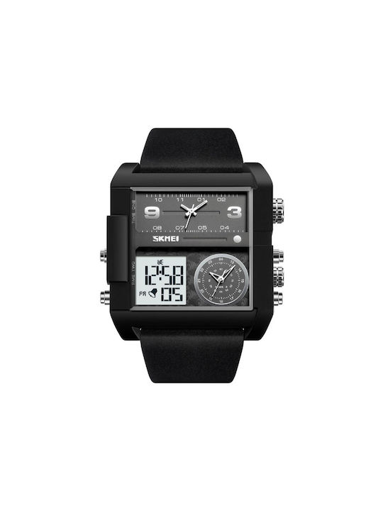 Skmei Digital Watch Battery with Black Rubber Strap