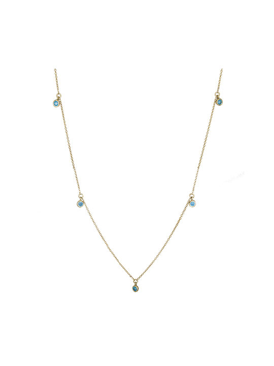 Necklace from Gold 14K with Zircon