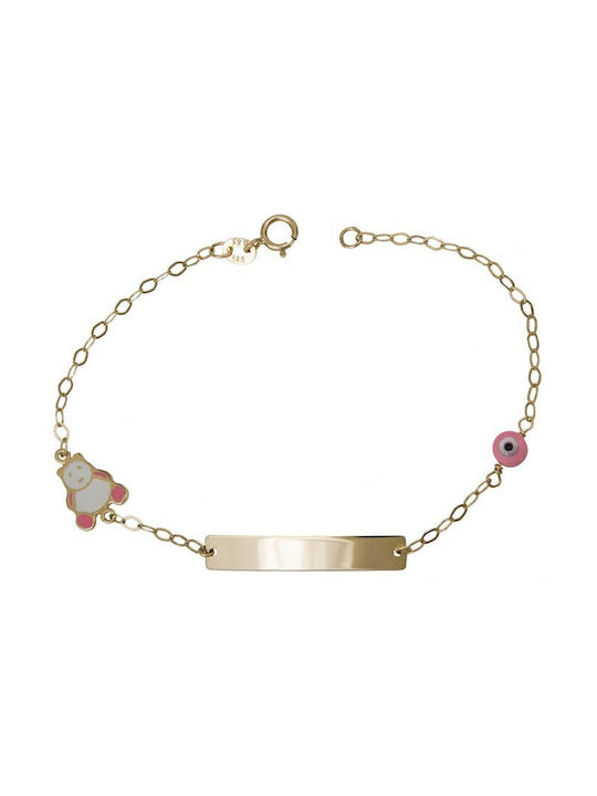 Kids Bracelet ID Αρκουδάκι from Gold 14K