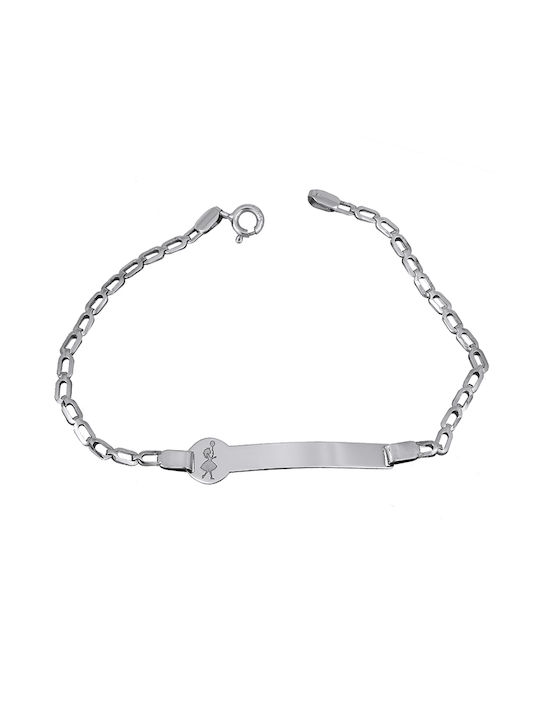 Kids Bracelet ID from White Gold 14K