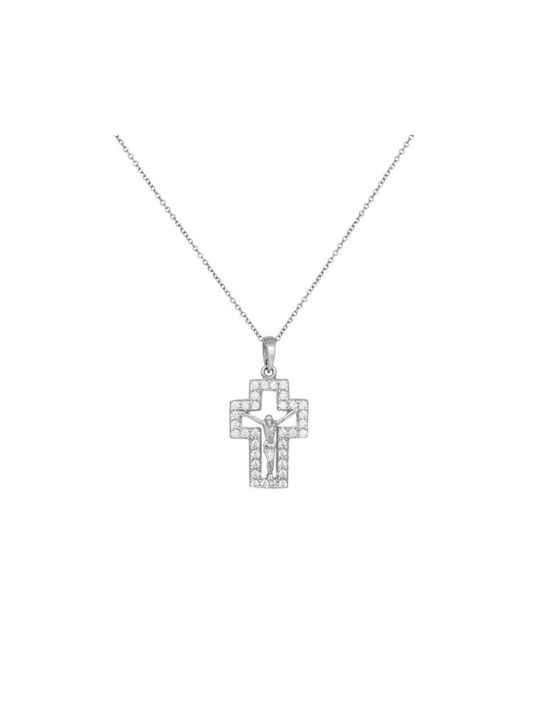 White Gold Cross 14K with the Crucified