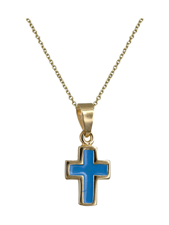 Gold Kreuz 14K mit Kette