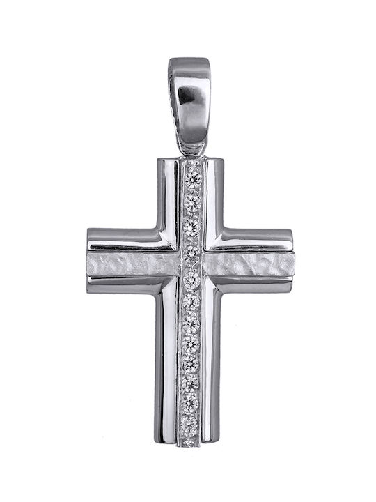 Women's White Gold Cross 9K