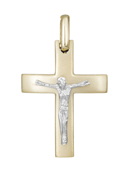 Herren Gold Kreuz 14K mit dem Gekreuzigten