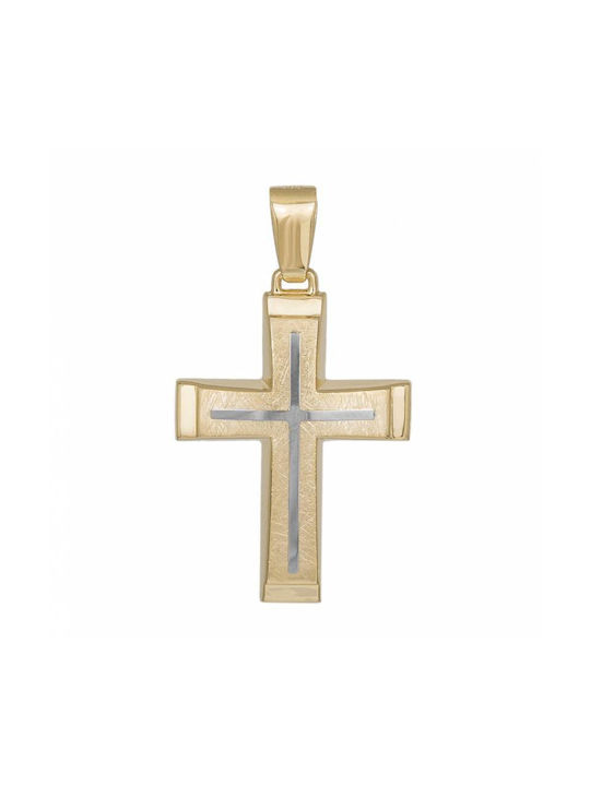 Herren Gold Kreuz 14K Beidseitig