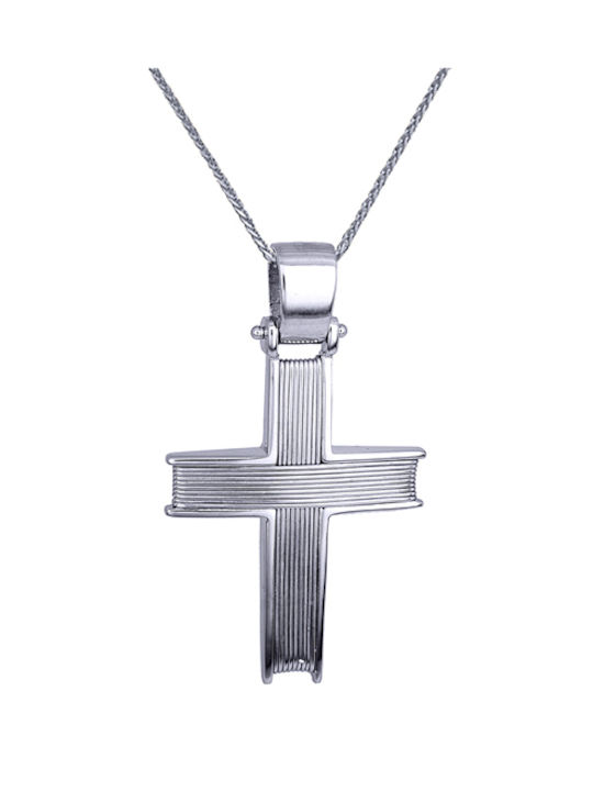 Men's White Gold Cross 14K with Chain