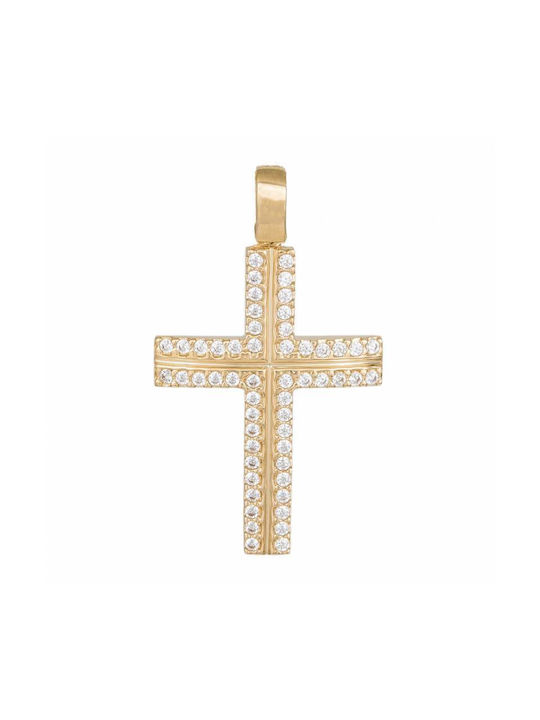 Damen Gold Kreuz 14K Beidseitig