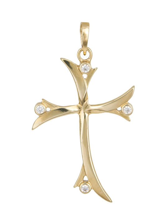 Damen Gold Kreuz 14K