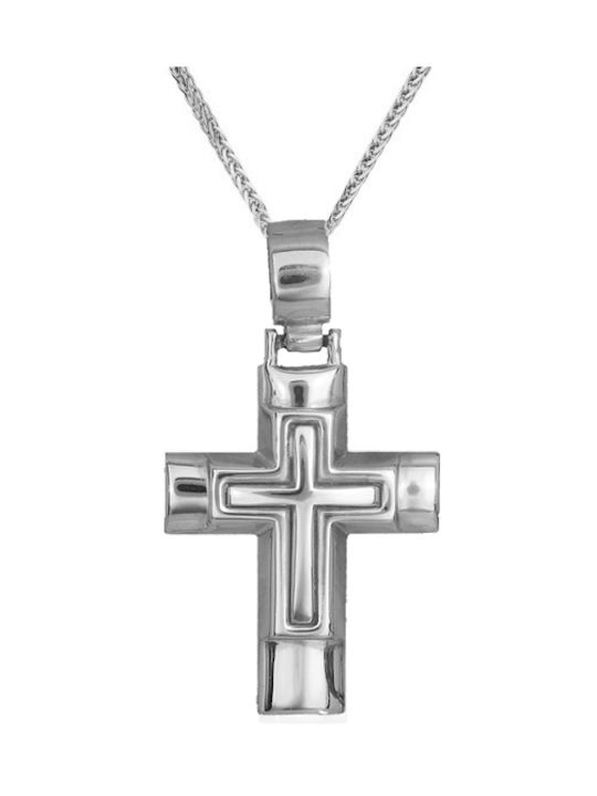 Men's White Gold Cross 14K with Chain