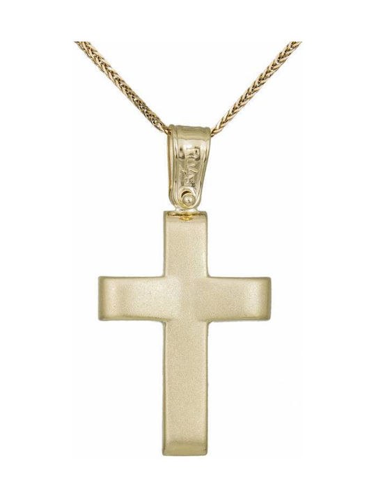 Men's Gold Cross 9K with Chain