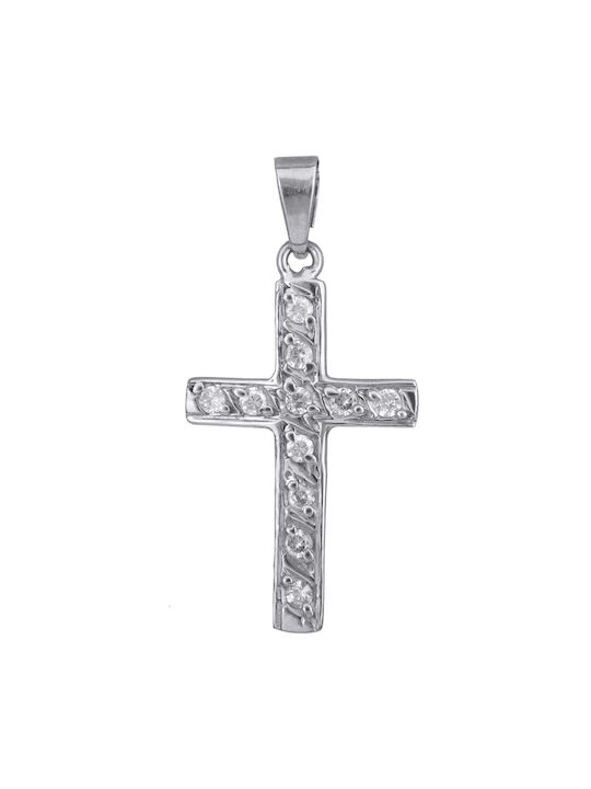 Weißgold Kreuz 14K