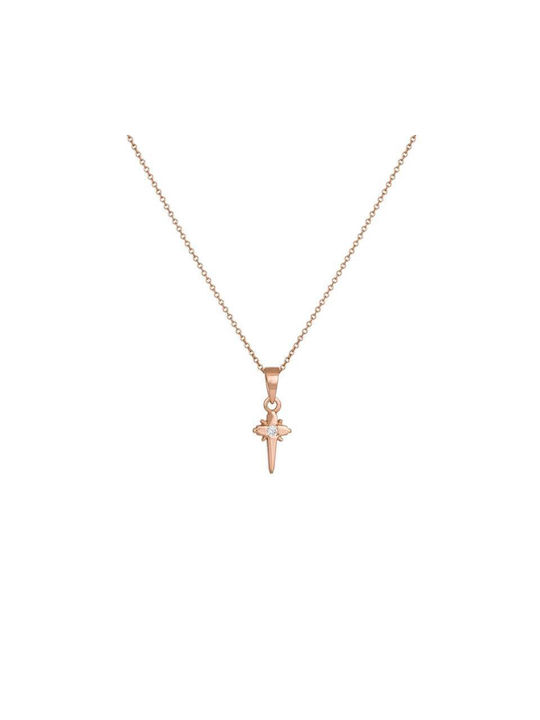 Roségold Kreuz 14K