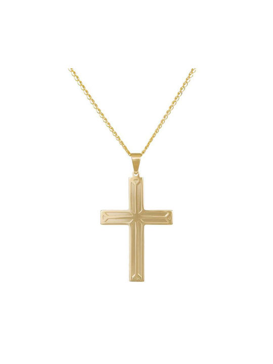 Men's Gold Cross 9K with Chain